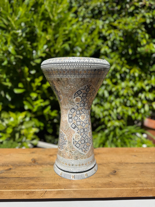 Gawharet El Fan Mother of Pearl Arabesque Darbuka (22cm Head)
